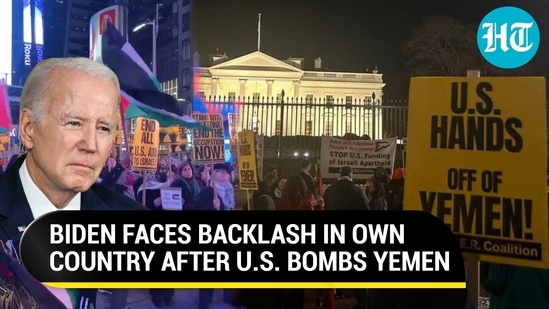 Protesters Bash Biden Outside White House After Attacks On Houthis | Watch