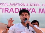 CIDCO and Navi Mumbai International Airport Private Limited (NMIAPL) press conference by Minister for Civil Aviation & Steel, Government of India Shri.Jyotiraditya Scindia at NMIAL Project Office , Ganeshpuri, Ulwe in Navi Mumbai, India, on Saturday, January 13, 2024. (Bachchan Kumar/ HT PHOTO)