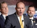 Sen. Mike Lee, R-Utah throws weight behind Donald Trump for 2024's presidential bid. (AP Photo/Mariam Zuhaib) Sen. Mike Lee, R-Utah throws weight behind Donald Trump for 2024's presidential bid. (AP Photo/Mariam Zuhaib)
