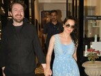 Kangana Ranaut with a man in Mumbai. Kangana Ranaut with a man in Mumbai.