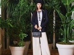 Krystal Jung layers up with a blazer and wide pants(Photo: Instagram)