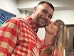 Travis Kelce can't stop smiling around Taylor Swift.