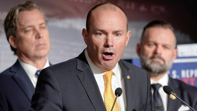 Sen. Mike Lee, R-Utah throws weight behind Donald Trump for 2024's presidential bid. (AP Photo/Mariam Zuhaib) (AP)