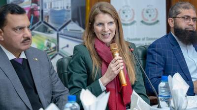Jane Marriott, the British envoy in Pakistan, travelled to Mirpur in PoK on January 10 (Twitter/@JaneMarriottUK) Jane Marriott, the British envoy in Pakistan, travelled to Mirpur in PoK on January 10 (Twitter/@JaneMarriottUK)