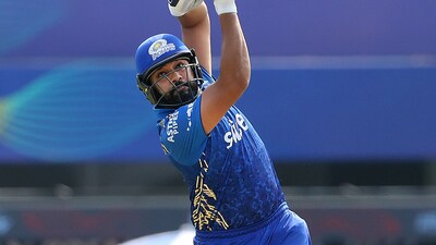 Mumbai: Rohit Sharma of Mumbai Indians hits over the top for six, during the second T20 cricket match of the Indian Premier League 2022 (PTI) Mumbai: Rohit Sharma of Mumbai Indians hits over the top for six, during the second T20 cricket match of the Indian Premier League 2022 (PTI)