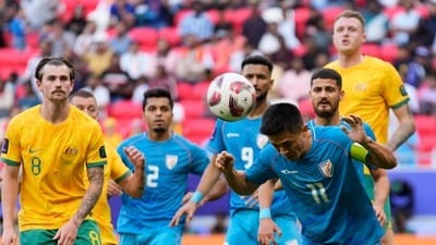 It was tight first-half as India battled hard to enter half-time with a 0-0 scoreline, which also saw Sunil Chhetri miss an easy header. (AP) It was tight first-half as India battled hard to enter half-time with a 0-0 scoreline, which also saw Sunil Chhetri miss an easy header. (AP)