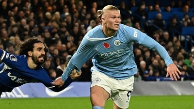 FILE PHOTO: Chelsea's Marc Cucurella fouls Manchester City's Erling Braut Haaland (REUTERS)
