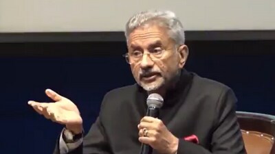 External affairs minister S Jaishankar speaking on 'Bharat's Rise in Geopolitics' at an event on Saturday (PTI)