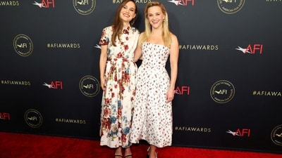 Natalie Portman and Reese Witherspoon are friends and were twinning in white at the AFI Awards luncheon. Natalie had once joked in an interview to Entertainment Tonight, “Reese has been a wonderful support system in teaching me the ways of modernity,” while talking about learning how to use Instagram.&nbsp; (REUTERS)