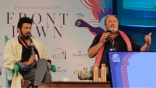 William Dalrymple (right) on stage at JLF 2023 (Author) William Dalrymple (right) on stage at JLF 2023 (Author)