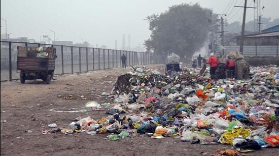 NGT had directed the civic body to shift the waste collection site from the canal bank. (HT Photo)