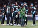 Pakistan's Mohammad Rizwan is dismissed during the second Twenty20 international cricket match between New Zealand and Pakistan at Seddon Park