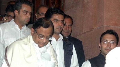 P Chidambaram, Jitin Prasad, Sachin Pilot and Milind Deora. (File photo)