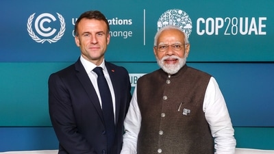 Prime Minister Narendra Modi meets with French President Emmanuel Macron, in Dubai. (ANI) Prime Minister Narendra Modi meets with French President Emmanuel Macron, in Dubai. (ANI)
