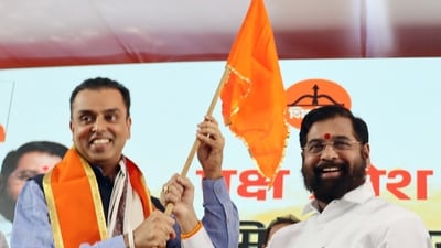 Former Congress Leader Milind Deora joined the Shiv Sena (Eknath Shinde fraction) on Sunday. (ANI)