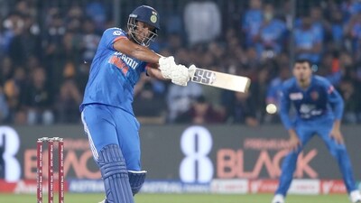 India's Shivam Dube plays a shot during the 2nd T20I against Afghanistan, at Holkar Cricket Stadium in Indore on Sunday. (ANI) India's Shivam Dube plays a shot during the 2nd T20I against Afghanistan, at Holkar Cricket Stadium in Indore on Sunday. (ANI)