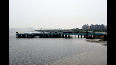 Navi Mumbai, India - April 28, 2023:Nerul Jetty at Seawoos in Navi Mumbai, India, on Friday, April 28, 2023. (Photo by Bachchan Kumar/ HT PHOTO) (HT PHOTO)