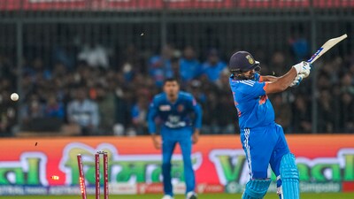 Rohit Sharma fell for a second consecutive duck and this time, he was gone first ball.&nbsp; (PTI)