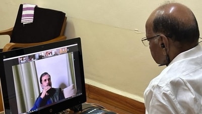 Pawar said he could not attend the entire virtual meeting as he had some other pre-scheduled engagements. (HT PHOTO) Pawar said he could not attend the entire virtual meeting as he had some other pre-scheduled engagements. (HT PHOTO)