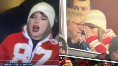 Taylor Swift and Travis Kelce's mom bond at Chiefs game (X (Twitter)) Taylor Swift and Travis Kelce's mom bond at Chiefs game (X (Twitter))
