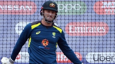 Australia's Shaun Marsh bats in the nets during a training session. (AFP) Australia's Shaun Marsh bats in the nets during a training session. (AFP)
