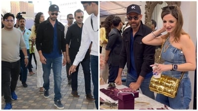 Hrithik Roshan, Sussanne Khan at an event. Hrithik Roshan, Sussanne Khan at an event.