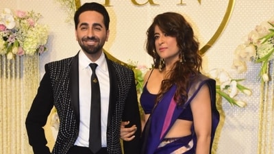 Ayushmann Khurrana and wife Tahira Kashyap aso attended Ira Khan's wedding reception. Ira tied the knot with longtime boyfriend and fitness trailer Nupur Shikhare in a registered wedding in Mumbai followed by the celebrations in Udaipur. Ayushmann Khurrana and wife Tahira Kashyap aso attended Ira Khan's wedding reception. Ira tied the knot with longtime boyfriend and fitness trailer Nupur Shikhare in a registered wedding in Mumbai followed by the celebrations in Udaipur. 