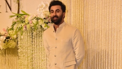 Ranbir Kapoor walked in Ira Khan and Nupur Shikhare's wedding reception in a white short kurta and pyjama paired with a matching Nehru jacket. The actor is currently riding high on the success of his film, Animal. Ranbir Kapoor walked in Ira Khan and Nupur Shikhare's wedding reception in a white short kurta and pyjama paired with a matching Nehru jacket. The actor is currently riding high on the success of his film, Animal. 