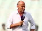 Former cricketer Nasser Hussain before the start of a match