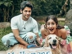 Surbhi Chanda and Karan Sharma with their dog. Surbhi Chanda and Karan Sharma with their dog.