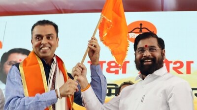 Former Congress Leader Milind Deora joined the Shiv Sena (Eknath Shinde fraction) on Sunday. (ANI)