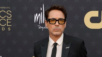 Robert Downey Jr. attends the event. He won the Best Supporting Actor Award for Oppenheimer. This is his second major win for the role after last week's Golden Globes. (Getty Images via AFP)