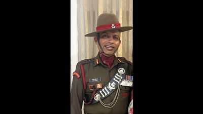 Colonel Ajay Patial received a Bar to Sena Medal (Distinguished). He received this honour for the second time for his duty at the Zonal Recruiting Office here in Lucknow. (HT PHOTO)