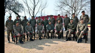 Lt General Navin Sachdeva on Monday visited counter insurgency force (Delta) to ascertain operational preparedness in the Doda and Kishtwar region. (HT Photo)