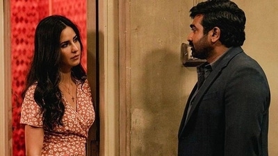 Merry Christmas box office collection day 3: Katrina Kaif and Vijay Sethupathi in a still from the film. Merry Christmas box office collection day 3: Katrina Kaif and Vijay Sethupathi in a still from the film.