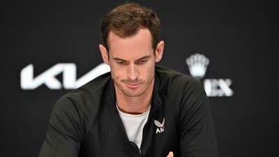 Britain's Andy Murray takes part in a press conference (AFP)