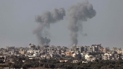 Israel-Hamas War: Smoke billowing over central Gaza following Israeli strikes on January 1, 2024, amid the ongoing battles between Israel and Hamas. (Representational) Israel-Hamas War: Smoke billowing over central Gaza following Israeli strikes on January 1, 2024, amid the ongoing battles between Israel and Hamas. (Representational)