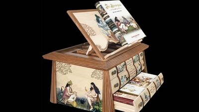 The three book set of The Ramayana is priced at  ₹1.65 lakhs