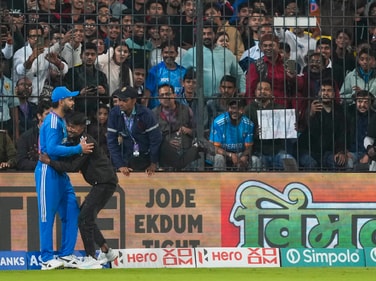 The incident caused a slight disruption during the Afghanistan innings (PTI) The incident caused a slight disruption during the Afghanistan innings (PTI)