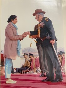 Guneet's mum, Navpreet Natth became the first woman to collect the Sena Medal on behalf of her husband, even though he was alive Guneet's mum, Navpreet Natth became the first woman to collect the Sena Medal on behalf of her husband, even though he was alive