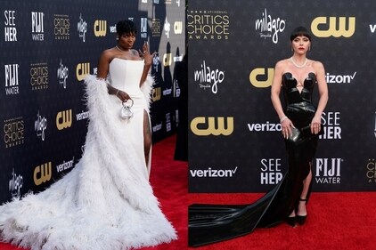 Floor sweeping gowns were a hit on the red carpet. Floor sweeping gowns were a hit on the red carpet.