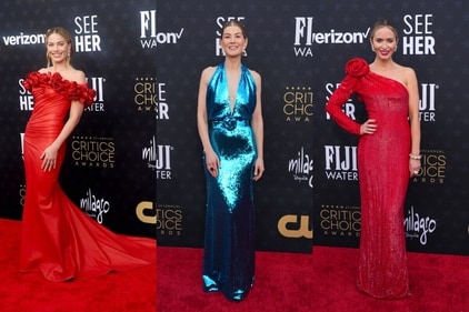 Margot Robbie, Emily Blunt and Rosamund Pike. Margot Robbie, Emily Blunt and Rosamund Pike.