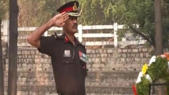 A wreath-laying ceremony was held at the EME war memorial in the Bolarum area of Secunderabad in Hyderabad on the occasion of 76th Army Day.&nbsp;(ANI)