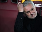 Jose Mourinho looks on during the Italian Serie A football match between AS Roma and SSC Napoli