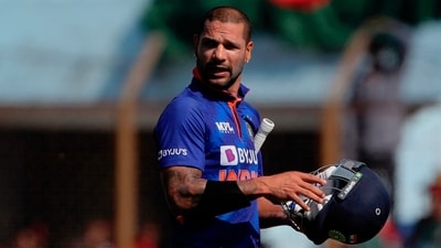 India's Shikhar Dhawan walks back to the pavilion after his dismissal (AP) India's Shikhar Dhawan walks back to the pavilion after his dismissal (AP)