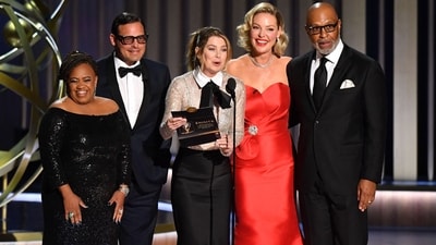 Katherine Heigl joined her former Grey’s Anatomy cast members Ellen Pompeo, Justin Chambers, James Pickens Jr and Chandra Wilson during the Emmy Awards (AFP) Katherine Heigl joined her former Grey’s Anatomy cast members Ellen Pompeo, Justin Chambers, James Pickens Jr and Chandra Wilson during the Emmy Awards (AFP)