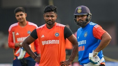 India's captain Rohit Sharma with Sanju Samson during a practice session ahead of the third T20 cricket match (PTI) India's captain Rohit Sharma with Sanju Samson during a practice session ahead of the third T20 cricket match (PTI)