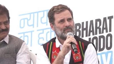 Congress MP Rahul Gandhi addresses a briefing during the Bharat Jodo Nyay Yatra in Kohima. (ANI) Congress MP Rahul Gandhi addresses a briefing during the Bharat Jodo Nyay Yatra in Kohima. (ANI)