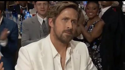 Ryan Gosling gave a confused look at Critics' Choice Awards win.