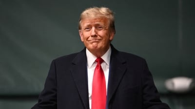 Republican presidential candidate and former U.S. President Donald Trump visits a caucus site at Horizon Event Center in Clive, Iowa, U.S. January 15, 2024 (REUTERS/Sergio Flores) (REUTERS)
